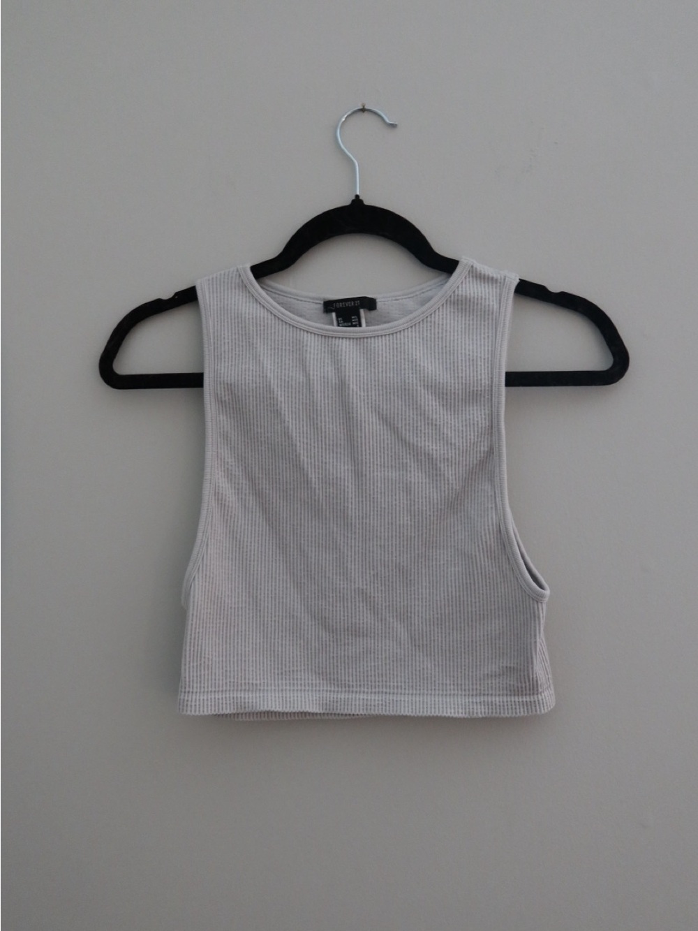 Forever 21 White Ribbed Crop Tank - Picture 1 of 2